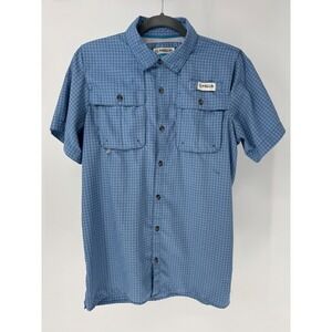 Magellan Outdoors Kids Blue Plaid Short Sleeve Fishing Shirt Size XL 18-20